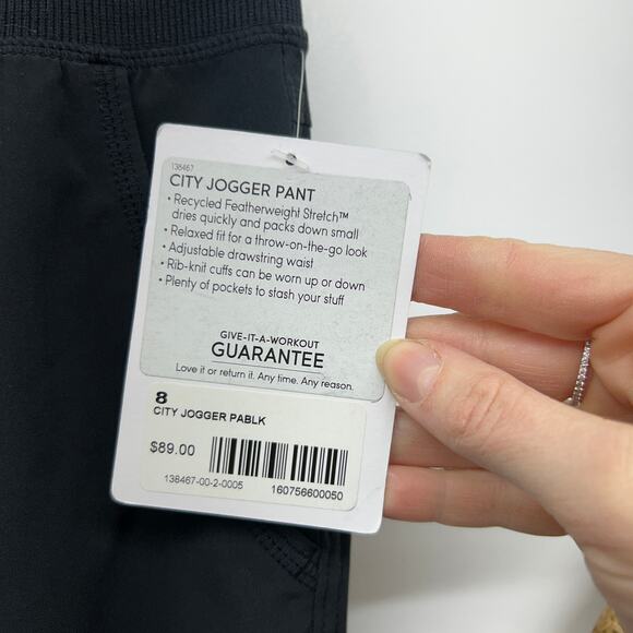 NEW Athleta Black Drawstring City Jogger Pant 8 Athleisure Activewear Sporty - Picture 6 of 6